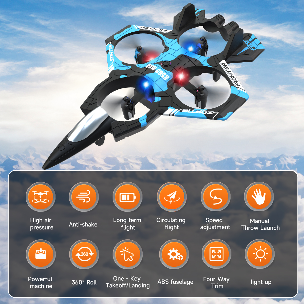 AXNEN K500 MAX RC Plane Fighte - Drone Beacon Light review and price