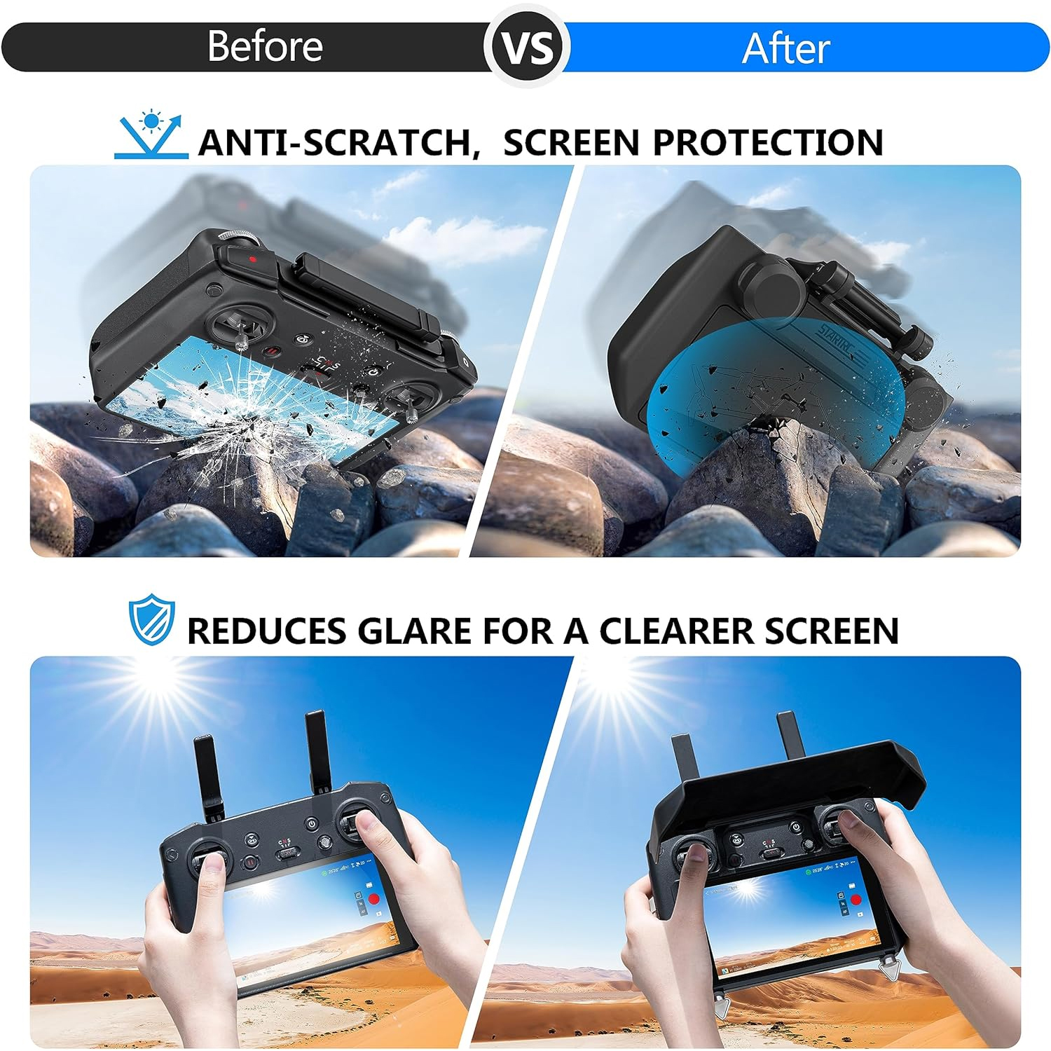 2-in-1 Sun Hood & Joystick Cov - Drone Controller Hood review and price